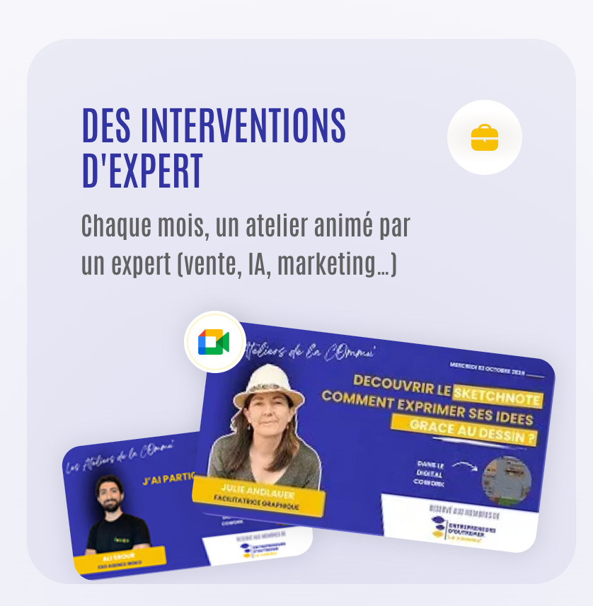 Des ateliers d'experts