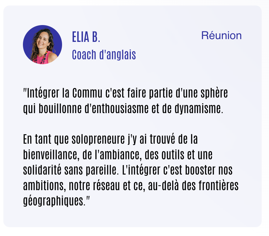 Témoignage de Elia B. — Coach d'anglais (Réunion)